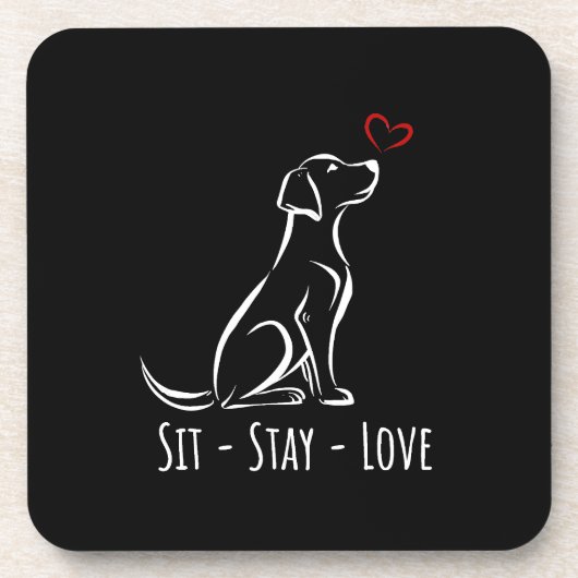 Sit-Stay-Love Labrador Bier Onderzetter (Voorkant)