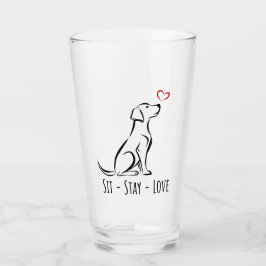 Sit-Stay-Love Labrador Glas