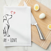 Sit-Stay-Love Labrador Theedoek (Quarter Fold)