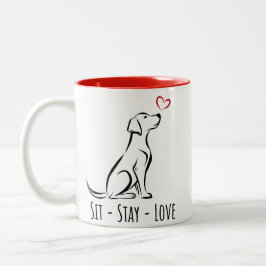 Sit-Stay-Love Labrador Tweekleurige Koffiemok