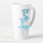 Sit, Talk, Laugh, Blue Ombre Boho Latte Mug Mok (Rechterhoek)