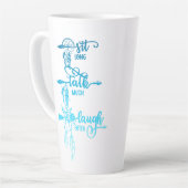 Sit, Talk, Laugh, Blue Ombre Boho Latte Mug Mok (Linkerhoek)