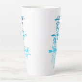 Sit, Talk, Laugh, Blue Ombre Boho Latte Mug Mok (Voorkant)