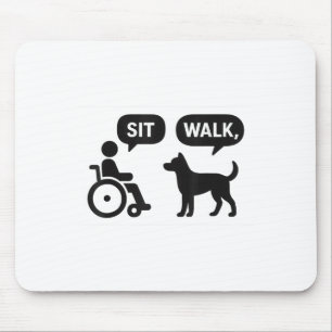 Sit Walk Instive Animals Rolstoelhond Humor Muismat
