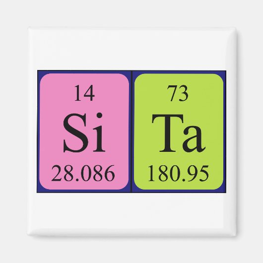 Sita periodieke table name magnet magneet (Voorkant)