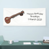 Sitar cartoon illustratie spandoek (Beurs)