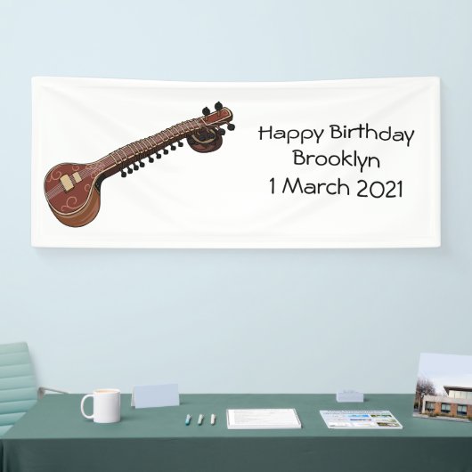 Sitar cartoon illustratie spandoek (Beurs)