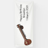 Sitar cartoon illustratie spandoek (Verticaal)