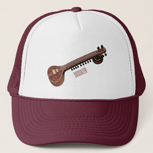 Sitar cartoon illustratie trucker pet (Voorkant)