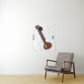 Sitar cartoon illustratie wandkleed (In situ)