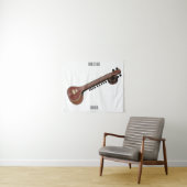 Sitar cartoon illustratie wandkleed (In Situ (horizontaal))