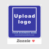 Site d'affaires sur Blue Carré Vinyl Sticker (Feuille)