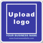 Site d'affaires sur Blue Carré Vinyl Sticker (Devant)