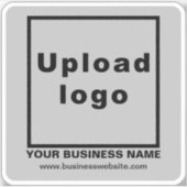 Site d'affaires sur Gris Carré Vinyl Sticker (Devant)