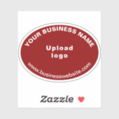 Site d'affaires sur Red Oval Shape Vinyl Sticker (Feuille)