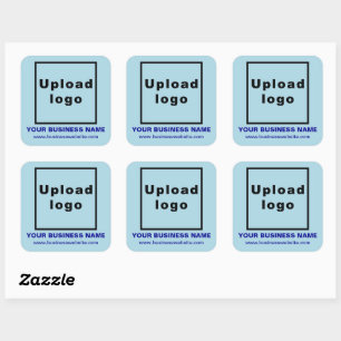 Site d'affaires sur Sticker Carré bleu clair