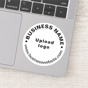 Site d'affaires sur Sticker de vinyle rond blanc