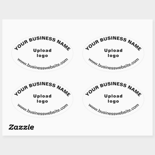 Site d'affaires sur Sticker en forme ovale blanche (Feuille)