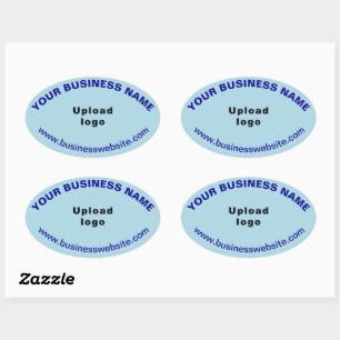 Site d'affaires sur Sticker en forme ovale bleu cl