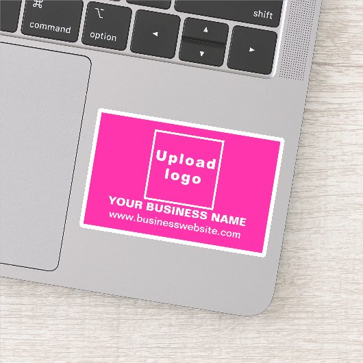 Site d'affaires sur Sticker en Vinyl Rectangle ros (Détail)