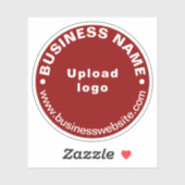 Site d'affaires sur Sticker en Vinyl Rond Rouge (Feuille)