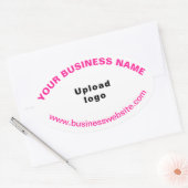 Site d'affaires Textes roses sur Sticker ovale bla (Enveloppe)
