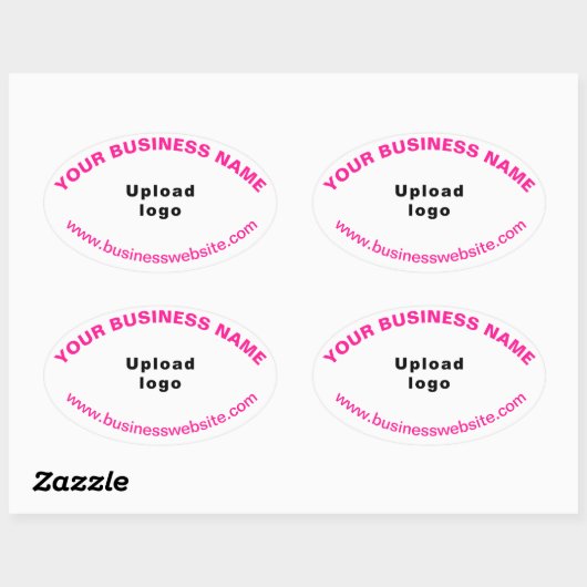 Site d'affaires Textes roses sur Sticker ovale bla (Feuille)