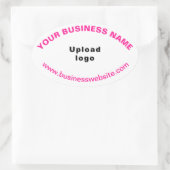 Site d'affaires Textes roses sur Sticker ovale bla (Sac)