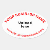 Site d'affaires Textes rouges sur Sticker ovale bl (Devant)
