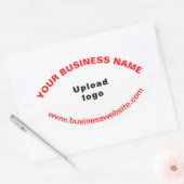 Site d'affaires Textes rouges sur Sticker ovale bl (Enveloppe)