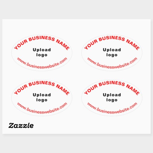 Site d'affaires Textes rouges sur Sticker ovale bl (Feuille)