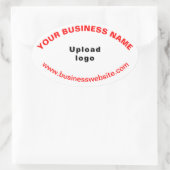Site d'affaires Textes rouges sur Sticker ovale bl (Sac)