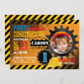 Site de construction Gears Invitation de fête d'an (Devant / Derrière)