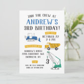 Site de construction moderne Invitation d'annivers (Debout devant)