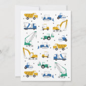 Site de construction moderne Invitation d'annivers (Dos)