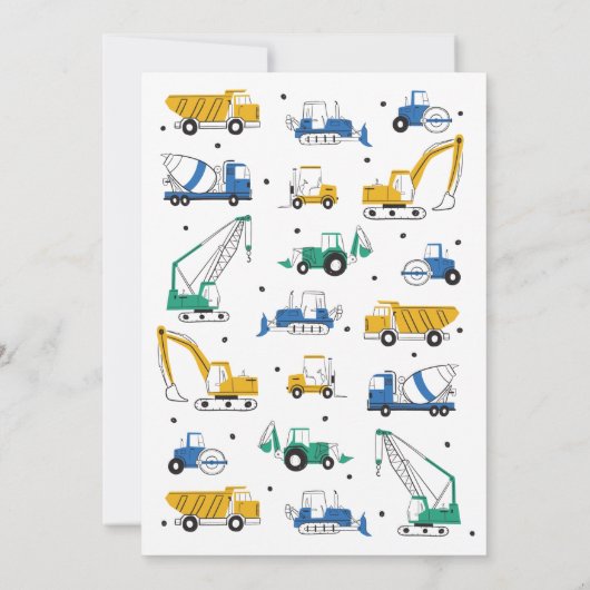 Site de construction moderne Invitation d'annivers (Dos)