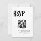 Site de Mariage de typographie simple QR Code RSVP (Devant)