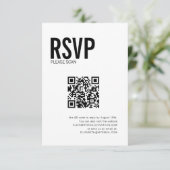 Site de Mariage de typographie simple QR Code RSVP (Debout devant)