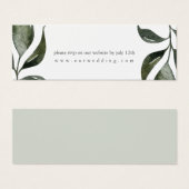 Site de Mariages Feuille Sage Green RSVP (Devant & derrière)