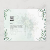 Site des invitations de mariage vertes RSVP QR COD (Dos)