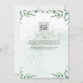 Site des invitations de mariage vertes RSVP QR COD (Dos)