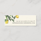 Site du Mariage Lemon RSVP | Mini cartes (Devant)