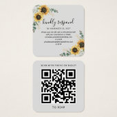 Site Mariage de tournesol Eucalyptus QR Code RSVP (Devant & derrière)