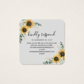 Site Mariage de tournesol Eucalyptus QR Code RSVP (Devant)
