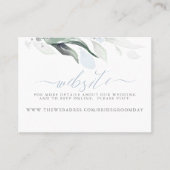 Site mariage Dusty Blue Greenery Carte de visite (Devant)