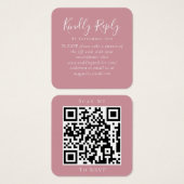 Site Mariage Dusty Rose QR Code RSVP (Devant & derrière)