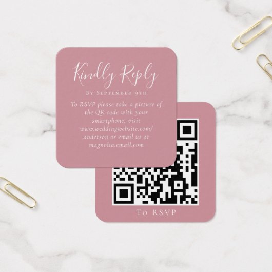 Site Mariage Dusty Rose QR Code RSVP (Bureau)