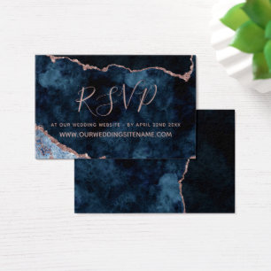 Site Mariage en marbre bleu marine RSVP Insérer de