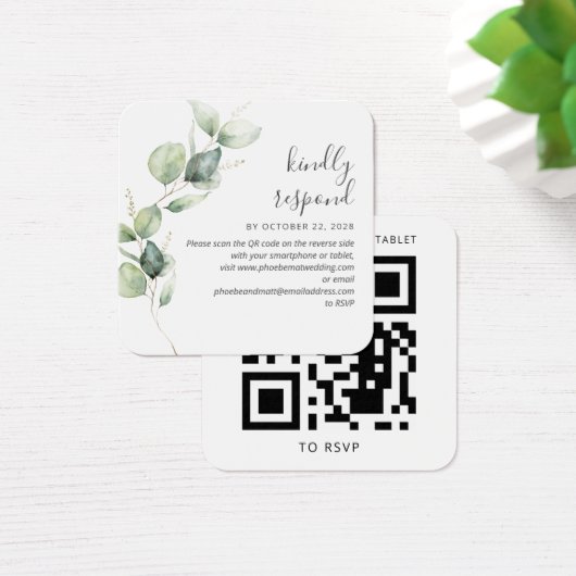 Site Mariage Eucalyptus Green Code QR RSVP (Bureau)