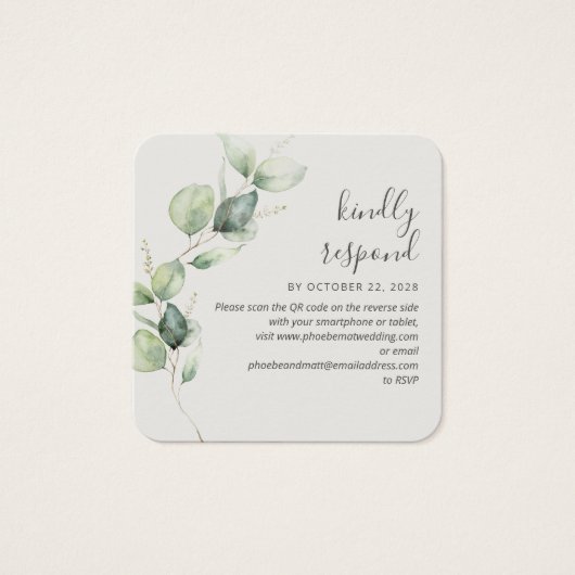 Site Mariage Eucalyptus Green Code QR RSVP (Devant)